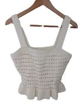 New J. Crew Crochet Ruffle Sweater Tank Top